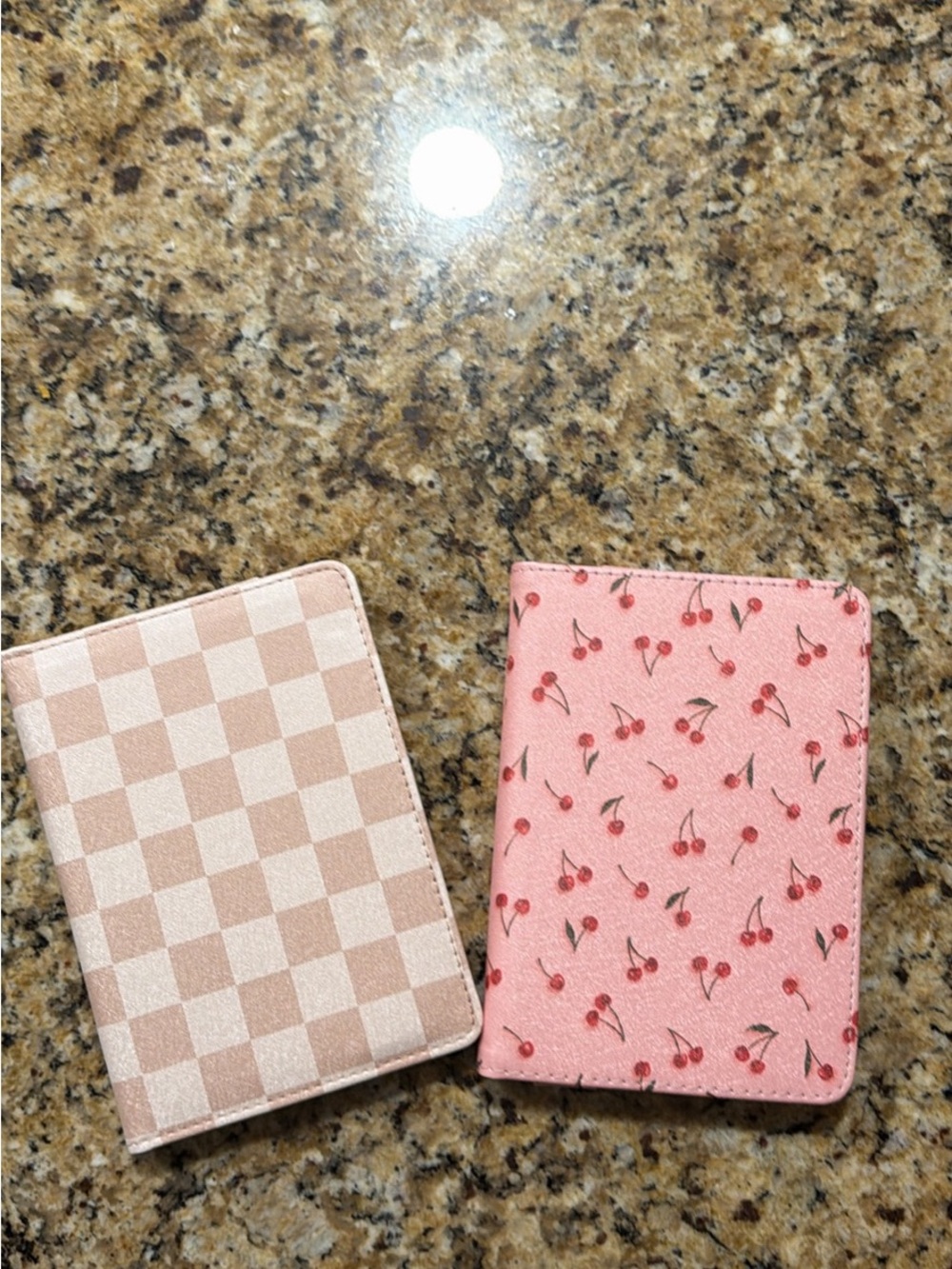 Pink Cherry Print Kindle Case & Beige Check Kindle Case Set -10th Generation